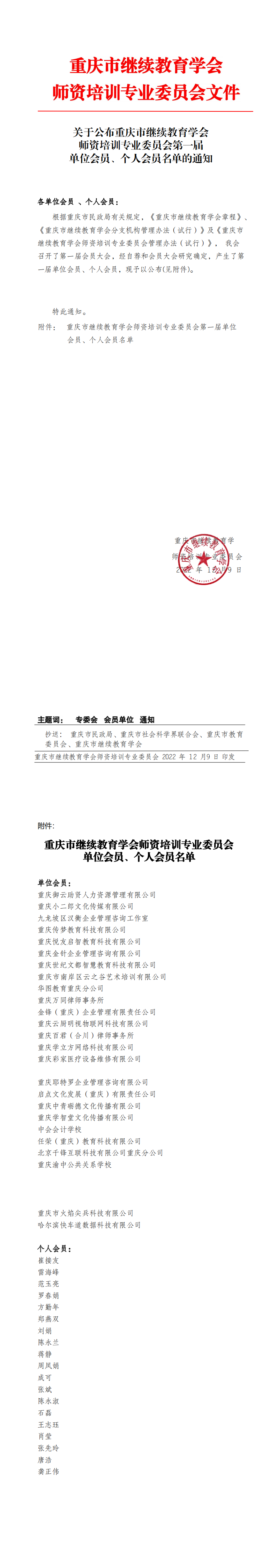 關(guān)于公布專委會(huì)第一屆單位會(huì)員、個(gè)人會(huì)員的通知