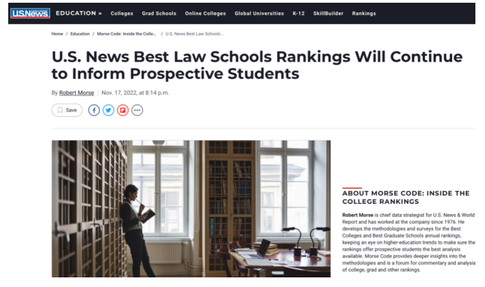哪些院校要退出US News排名？6所世界名校法學(xué)院官宣退出US News排名