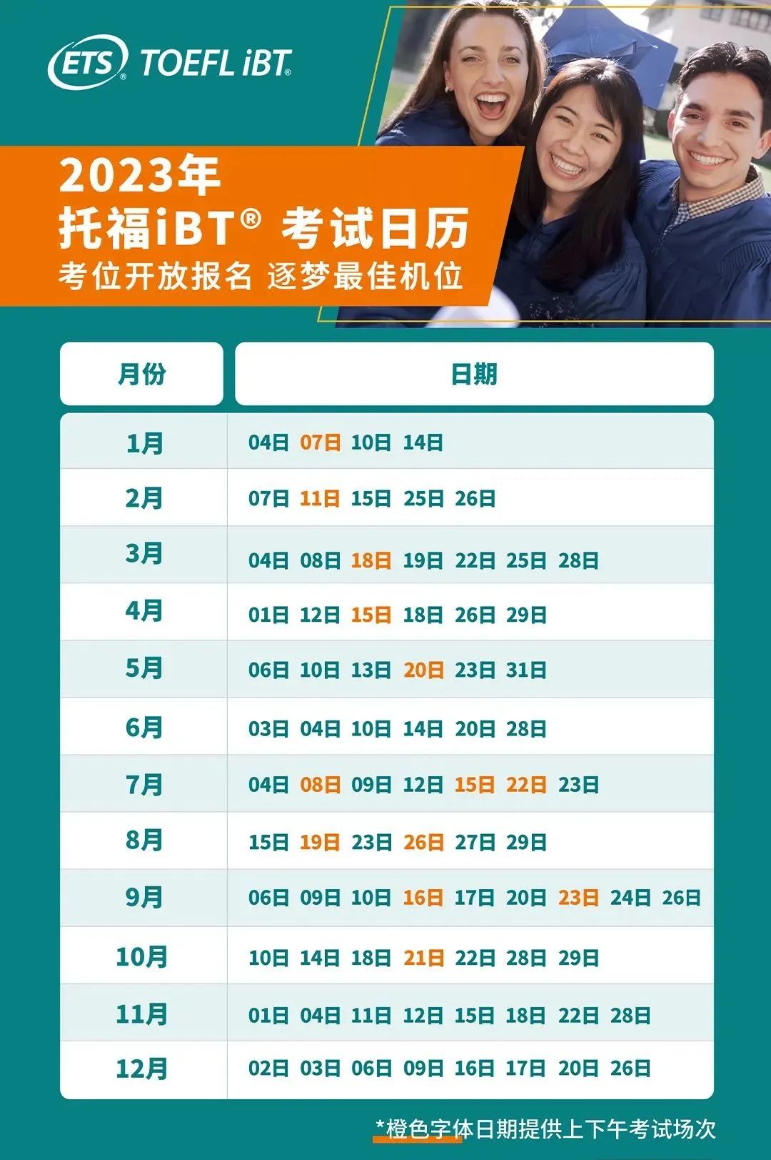 2023年托?？荚嚂r(shí)間表詳情