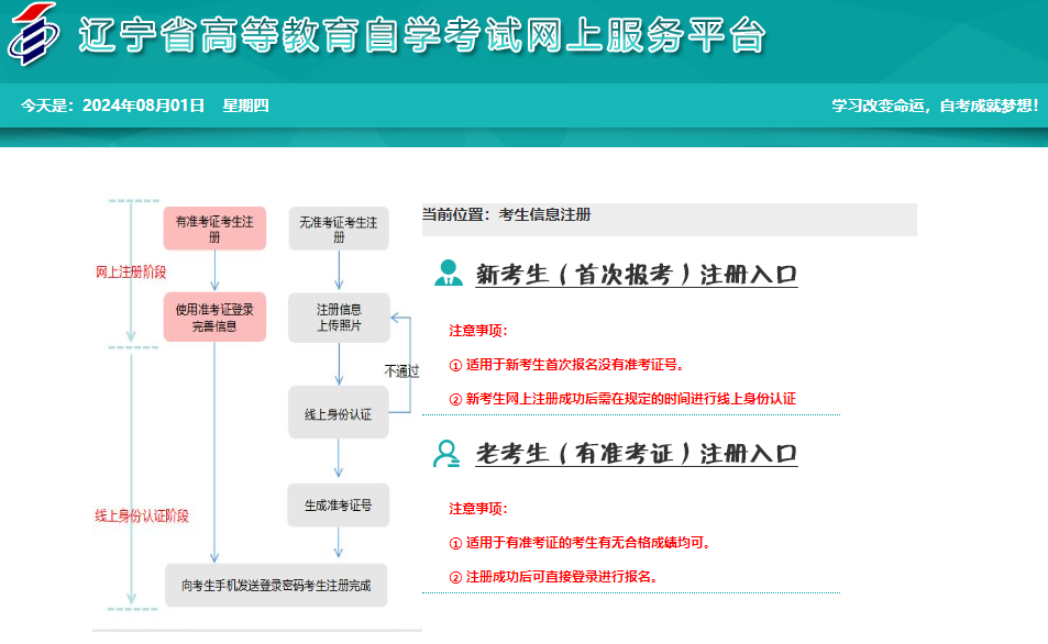 2024年下半年遼寧沈陽市自考報名時間：9月1日至9月10日